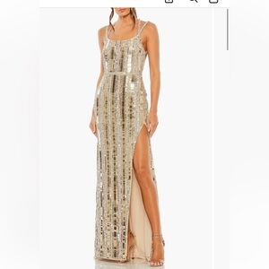 NYT Mac Duggal Open Back Embellished Sequin Dress
